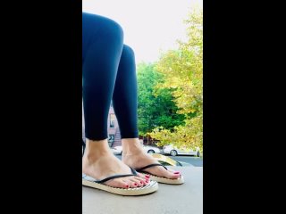 pretty mature feet flip-flop dangle