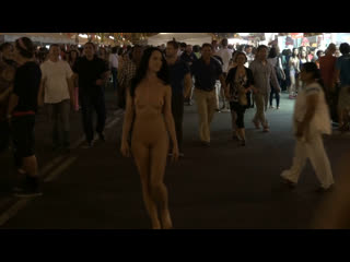 oon street naked - naked girl at a crowded street fair